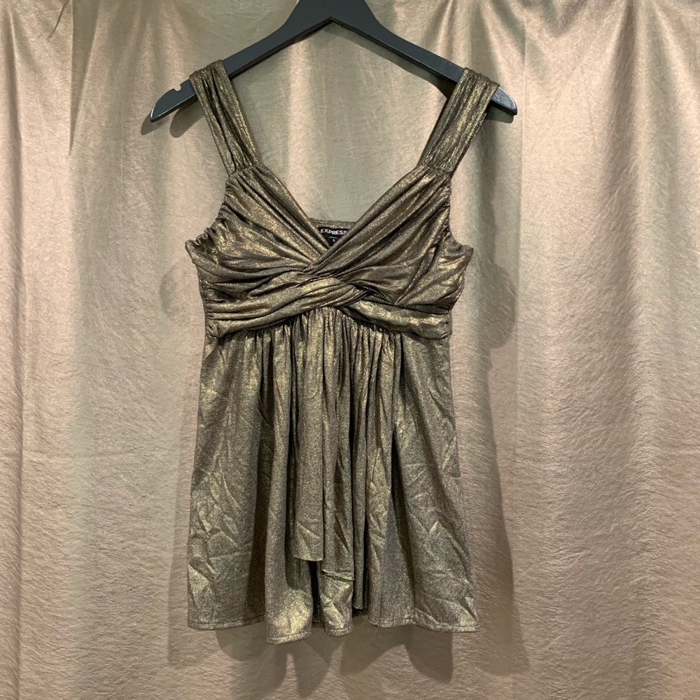 Express | Gorgeous Babydoll Gold Top!
